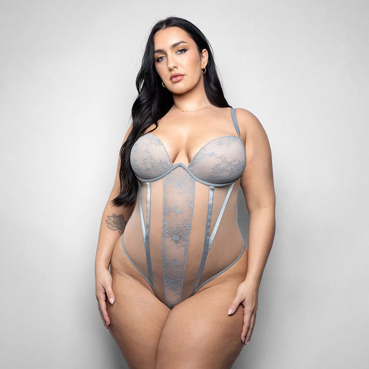 Fantasy Lingerie Elusive Mila Molded Cup Teddy with Zipper Back – 3XL/4XL