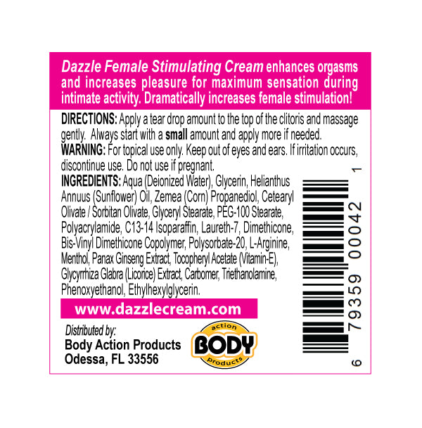 Body Action Dazzle Cream Sample Display – Female Stimulating Cream