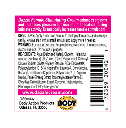 Body Action Dazzle Cream Sample Display – Female Stimulating Cream