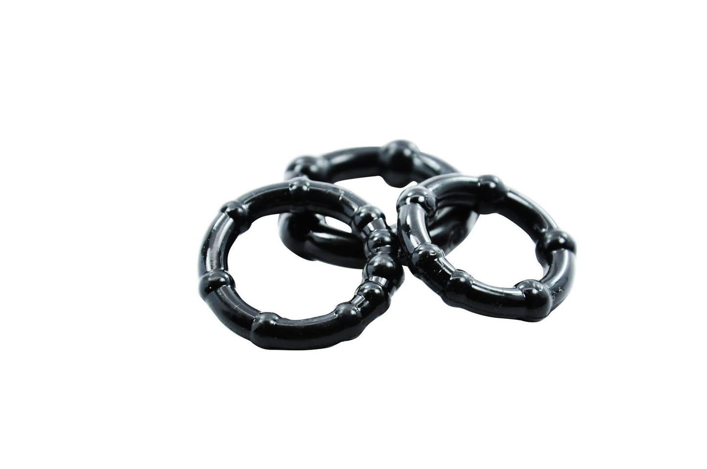 Cloud 9 Novelties Beaded Cock Ring Combo Pack - Black