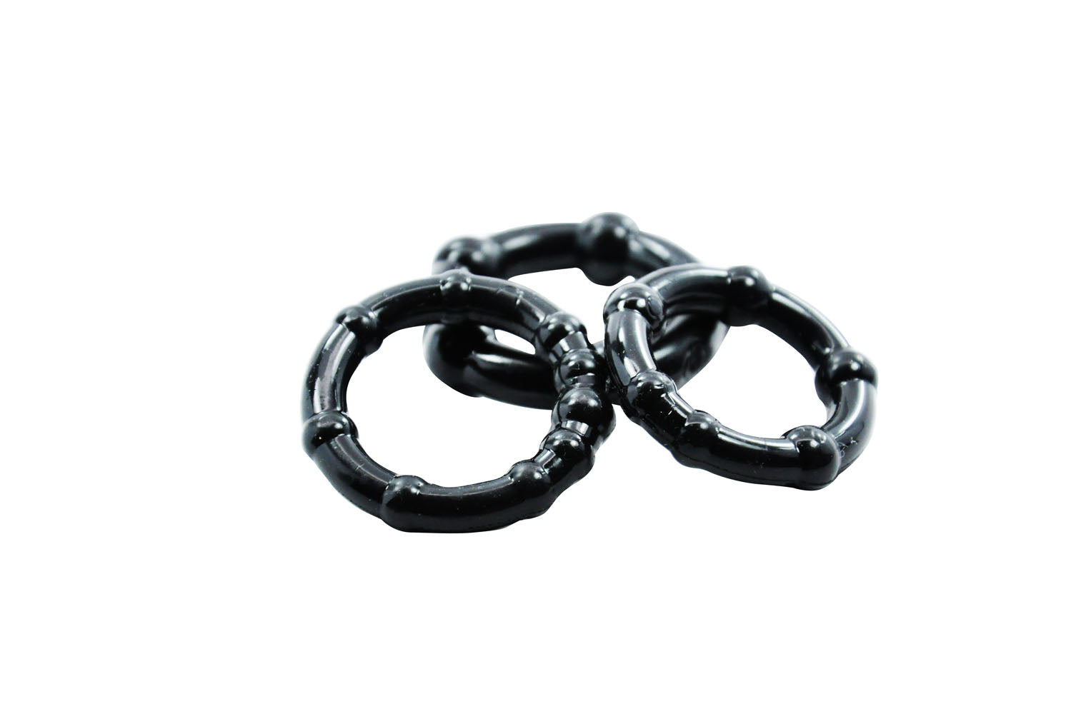 Cloud 9 Novelties Beaded Cock Ring Combo Pack - Black