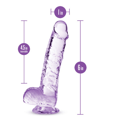 Blush Naturally Yours 6 Inch Crystalline Dildo - Amethyst - Life-Like Design