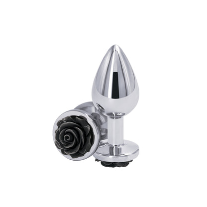 Rear Assets Rose Medium Anal Toy – Black