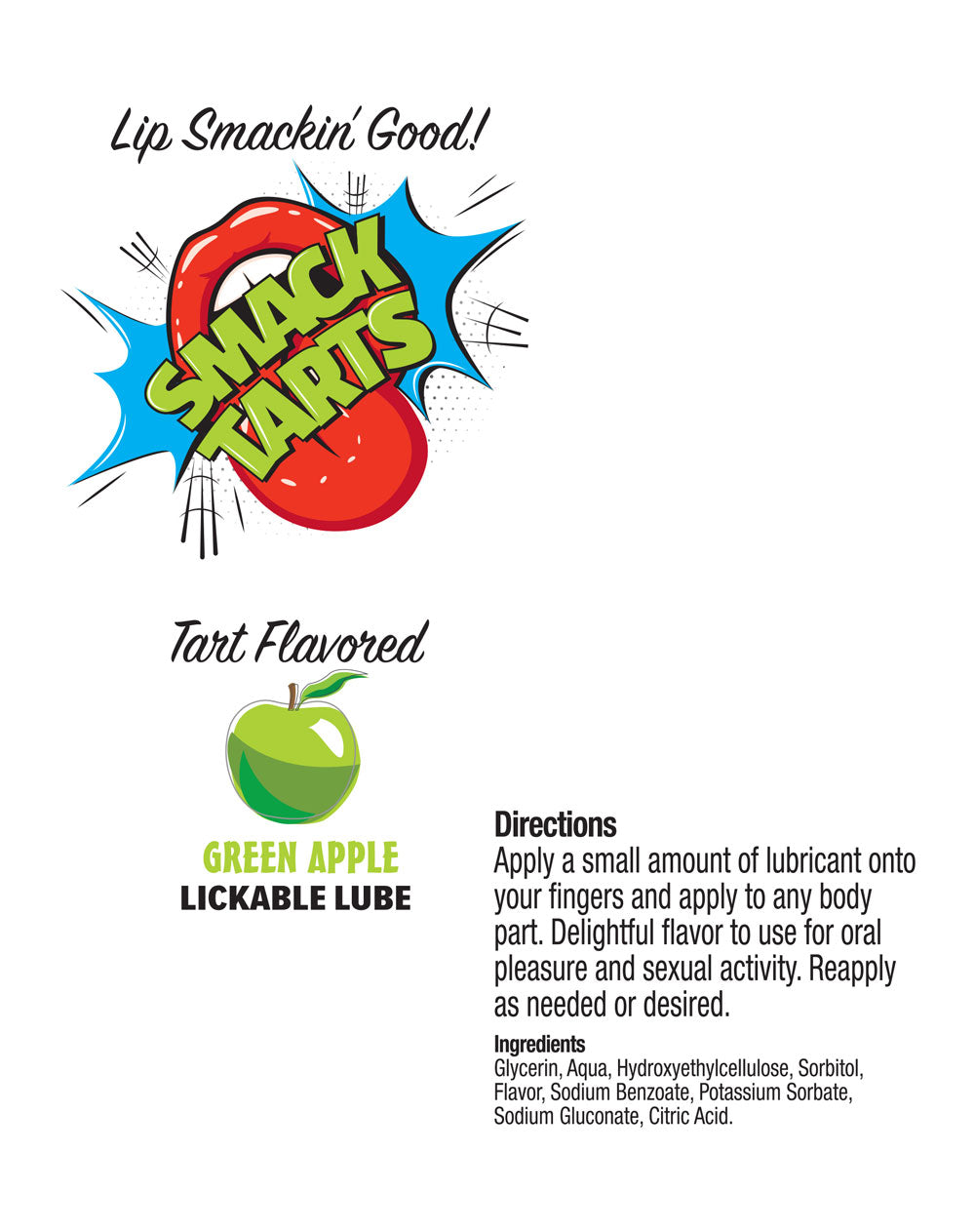 Little Genie Smack Tarts Lickable Flavored Lubricant - Green Apple - 2oz