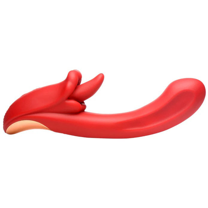 Lusty Licker Licking Silicone Vibrator - Red - Dual Stimulation - Waterproof