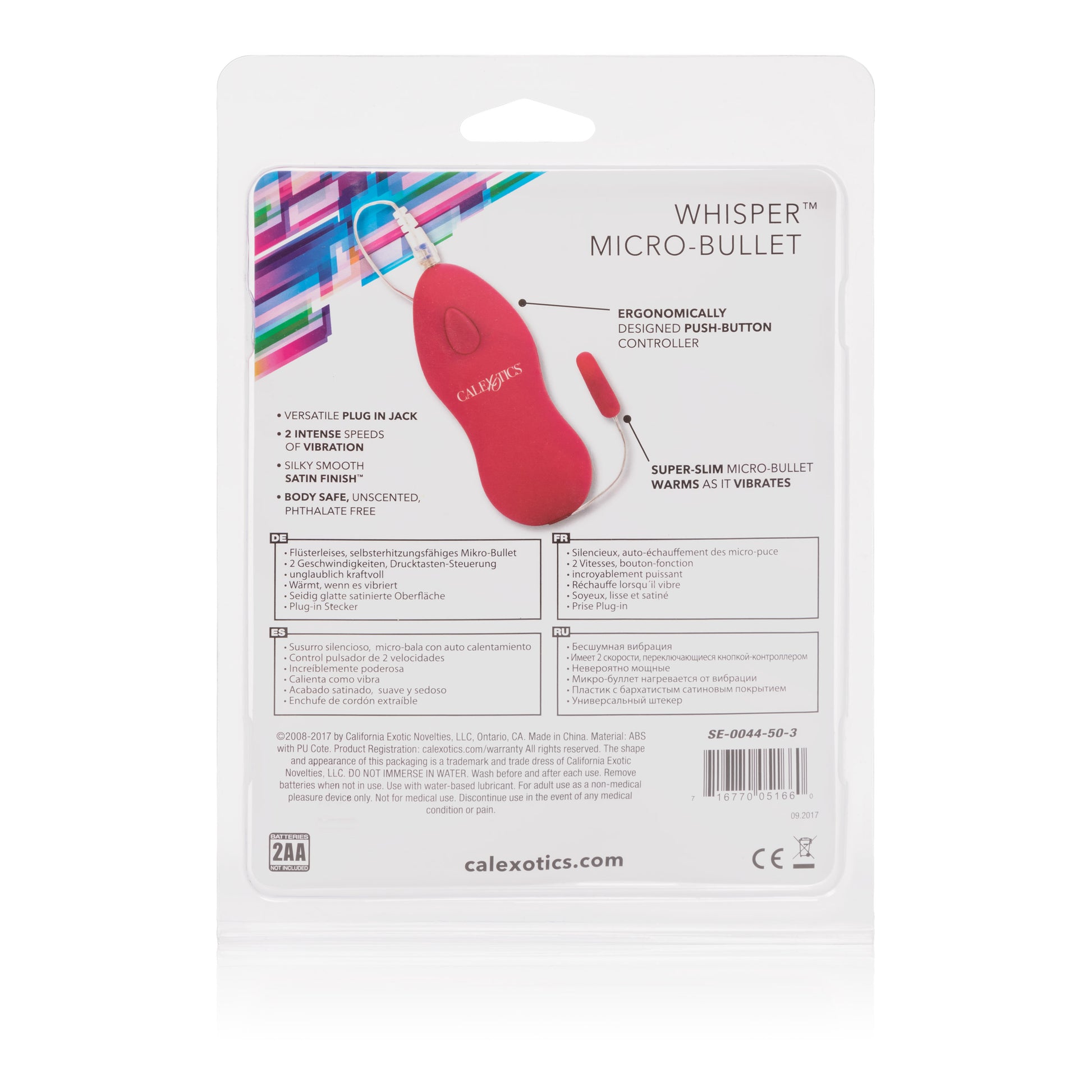 CalExotics Whisper Micro Bullet Vibrator with 2-Speed Function – Pink