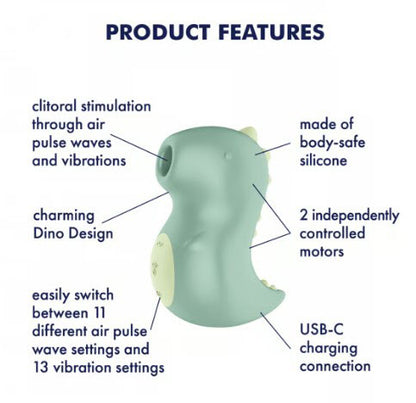 Satisfyer Din-Oooh Pressure Wave Vibrator – Green