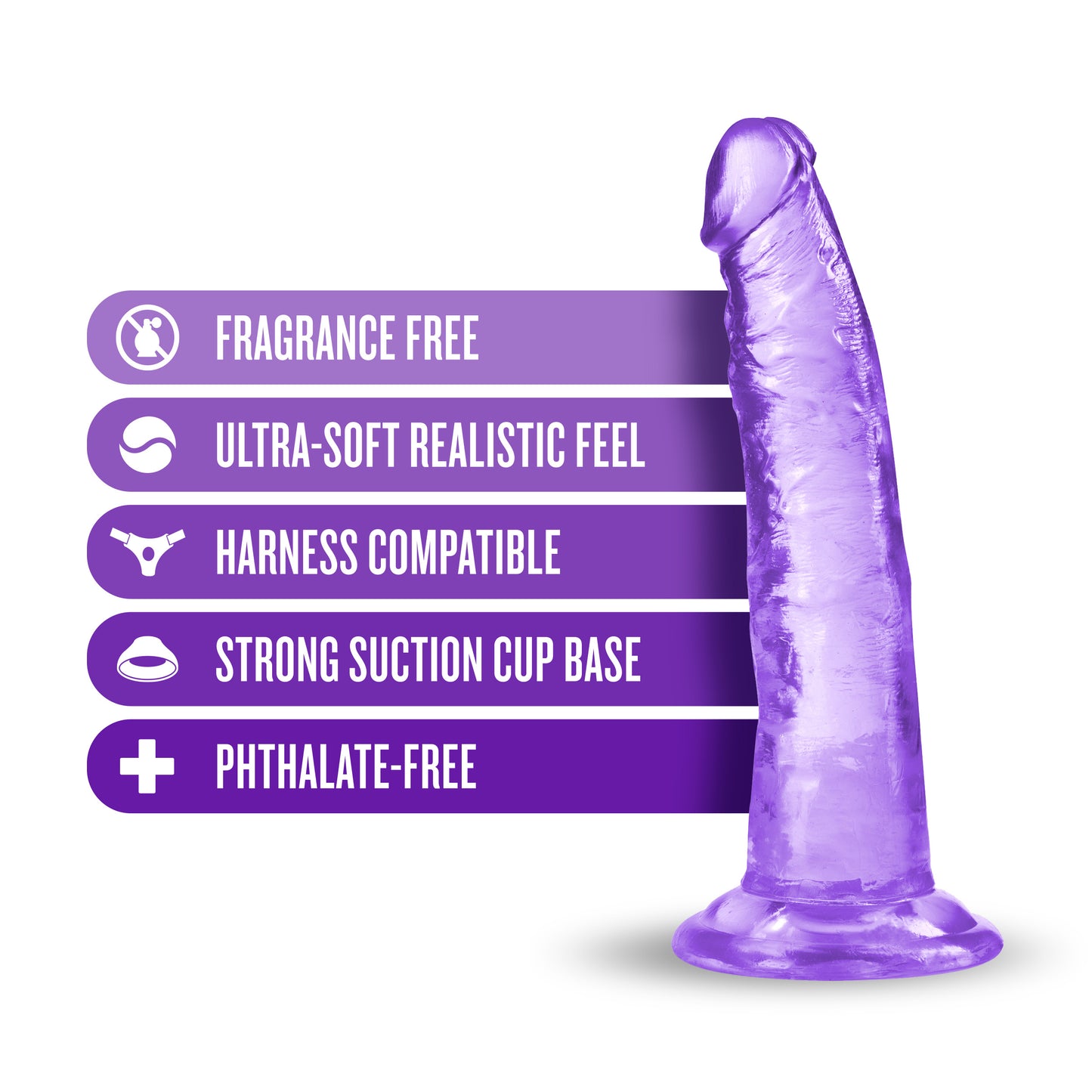 Blush B Yours Plus Lust n' Thrust Dildo – Purple – G-spot and P-spot Stimulation