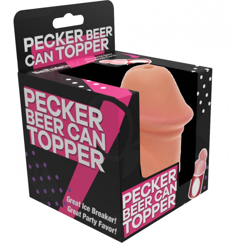 Hott Products Pecker Beer Can Topper – Realistic Design – Beige