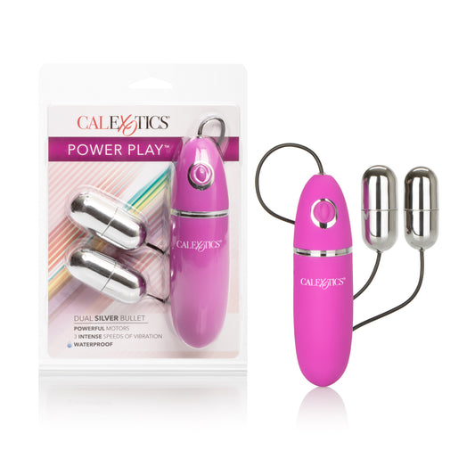 CalExotics Power Play Dual Silver Bullet – Multi-Speed Vibrating Bullets – Purple