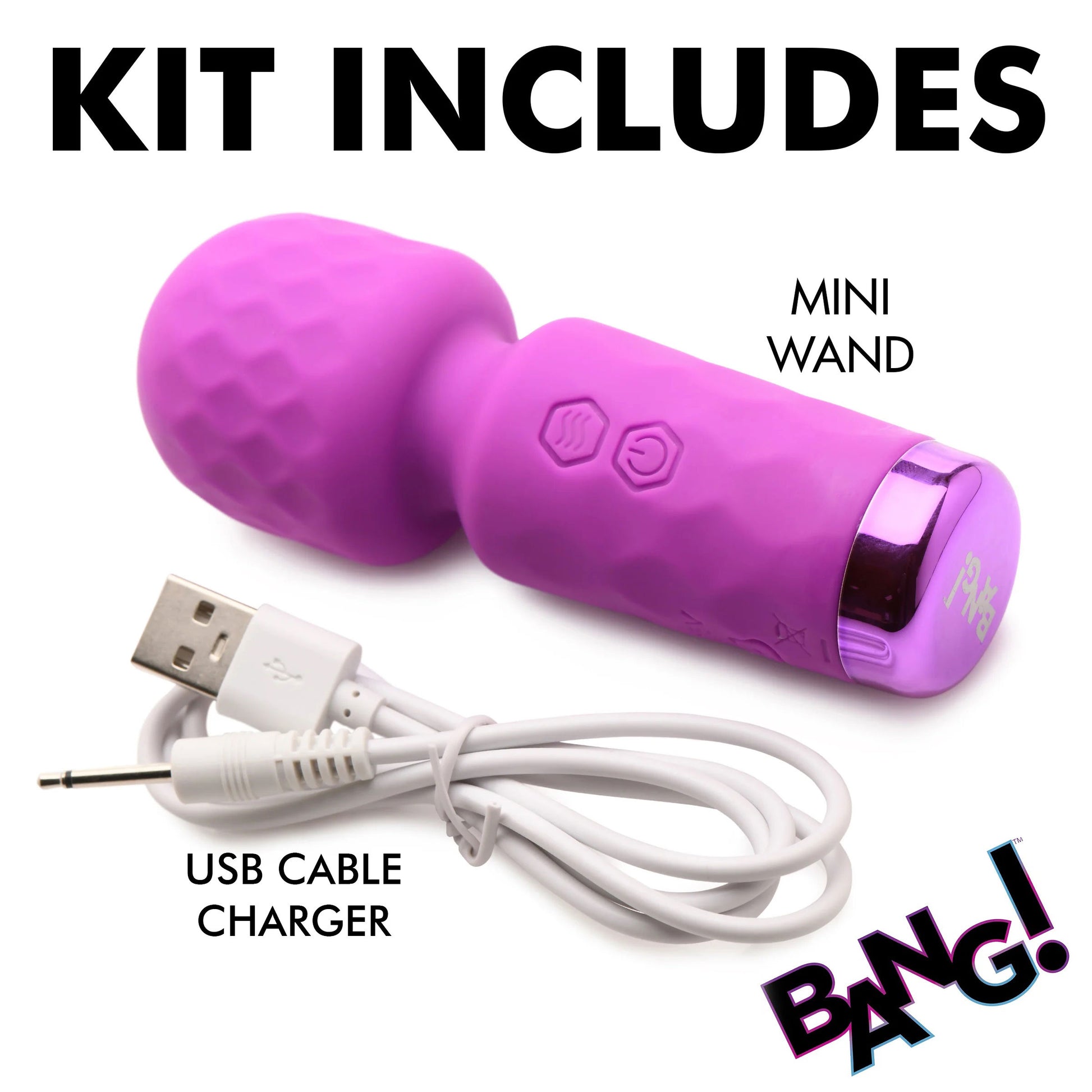 XR Brands 10x Mini Silicone Wand – Purple – Multi-Speed, Waterproof