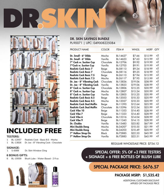 Dr Skin Savings Bundle - Assorted Dildos and Vibrators - Mocha and Vanilla