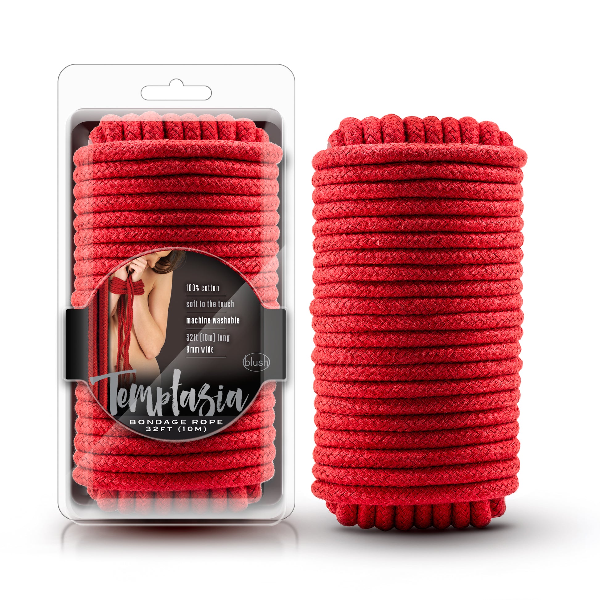 Blush Temptasia Bondage Rope - 32 Feet - Red