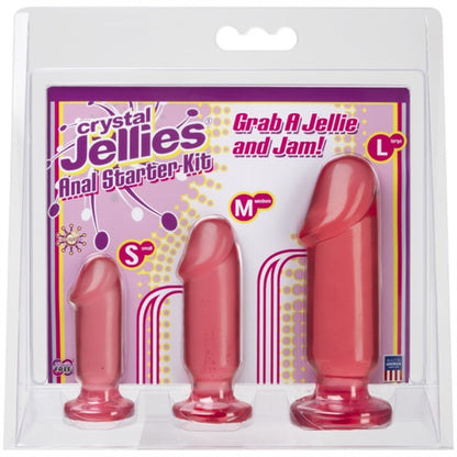 Doc Johnson Crystal Jellies Anal Starter Kit - Pink - Three Sizes