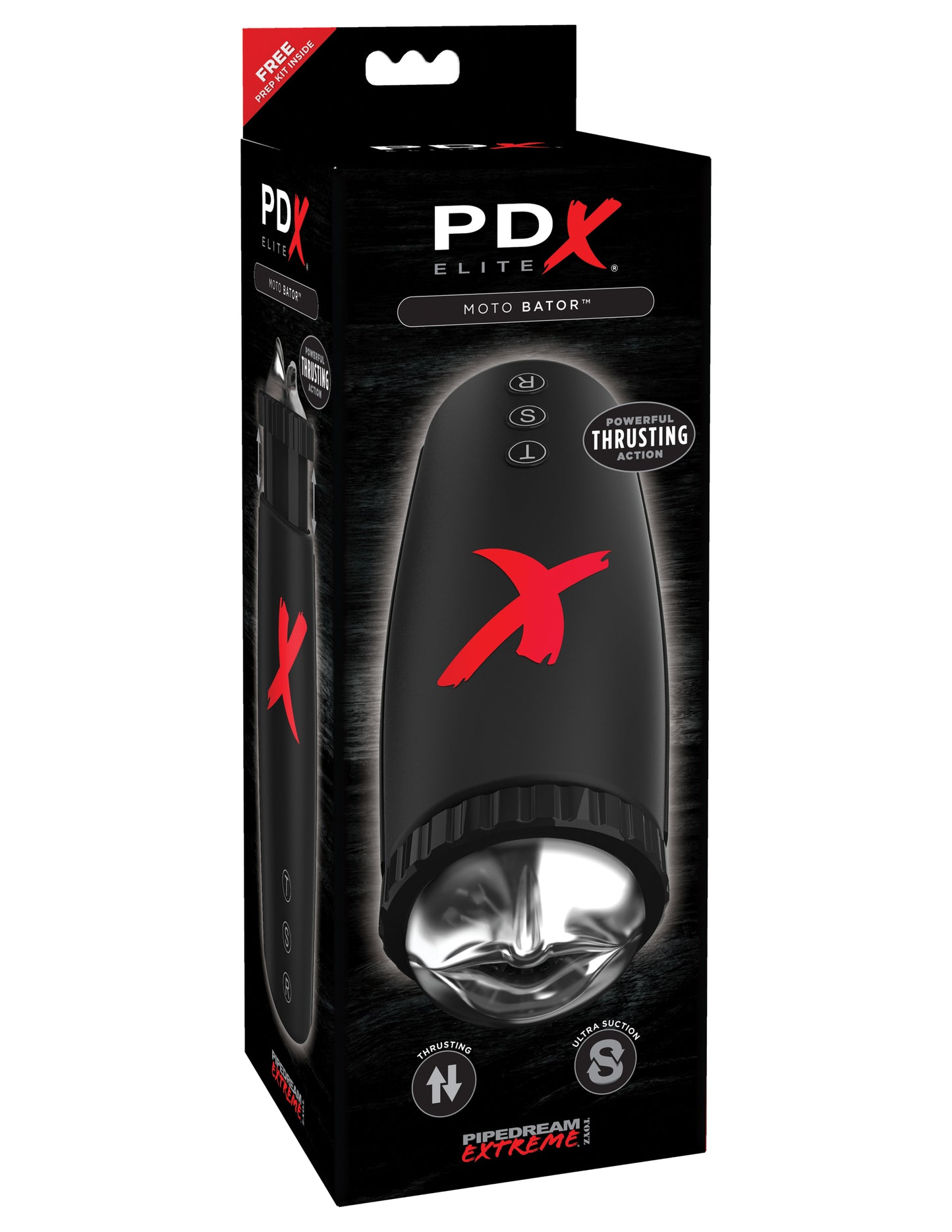Pipedream Moto-Bator Male Masturbation Device with Suction and Thrusting - Black