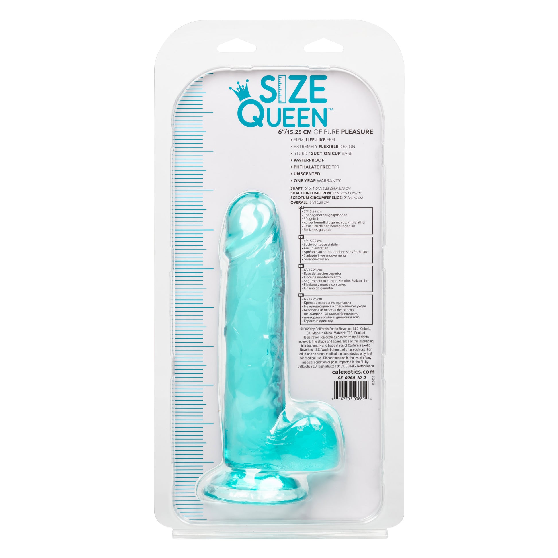 CalExotics 6-Inch Size Queen Realistic Dildo with Suction Cup – Blue