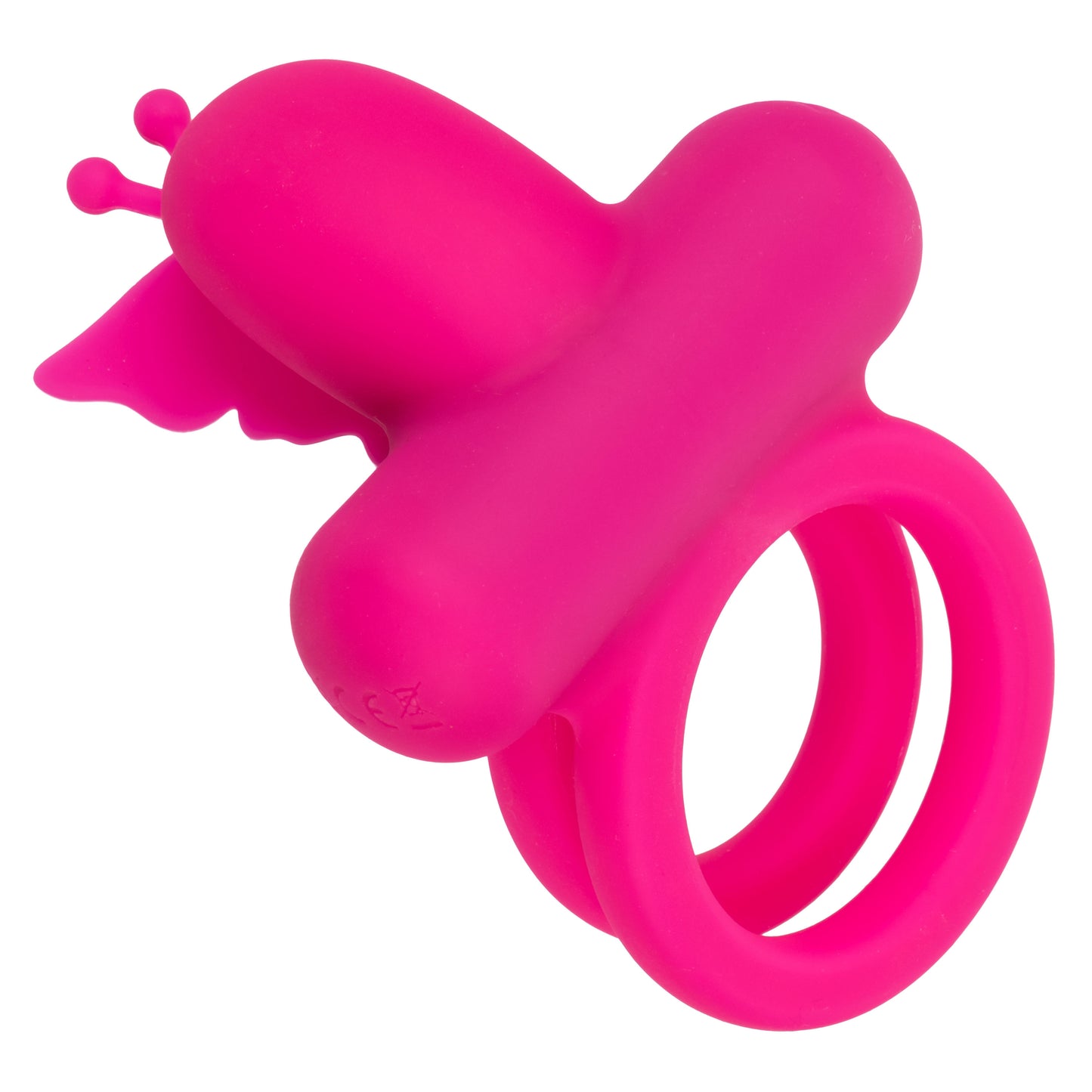 CalExotics Silicone Rechargeable Dual Butterfly Ring – Pink