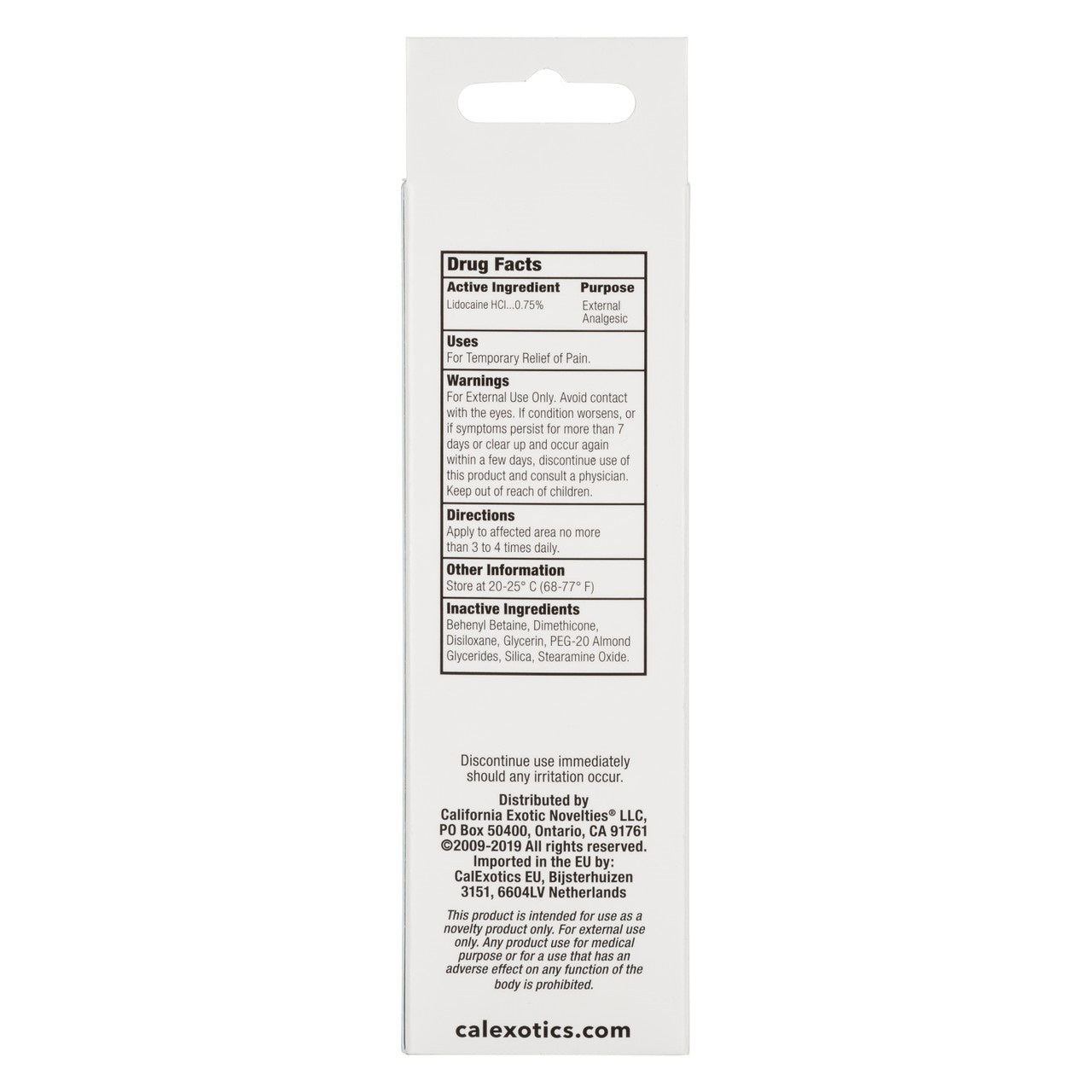 CalExotics Anal Eze Gel - Desensitizing Gel - Unscented - 1.5 Fl. Oz.