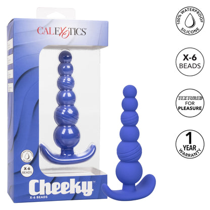 Cheeky X-6 Beads Anal Probe – Blue, Waterproof, Phthalate Free
