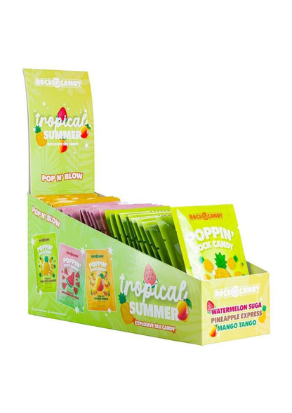 Poppin Rock Candy Mango Tango, Pineapple Express, Watermelon Sugar – 36 Pack Display
