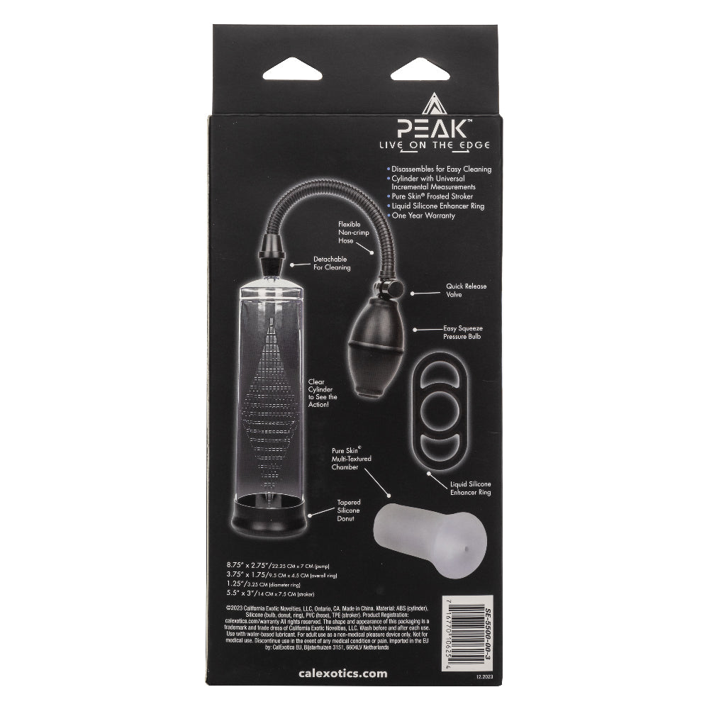 CalExotics Peak Edging Kit - Pump, Stroker, and Enhancer Ring - Black/Clear
