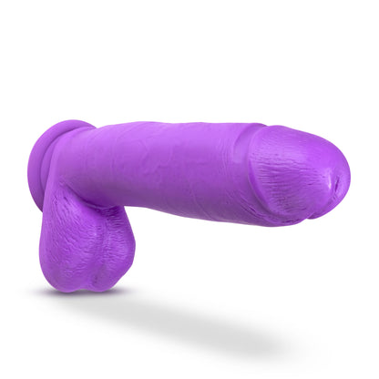 Blush Neo Elite 10 Inch Silicone Dual Density Cock with Balls - Neon Purple