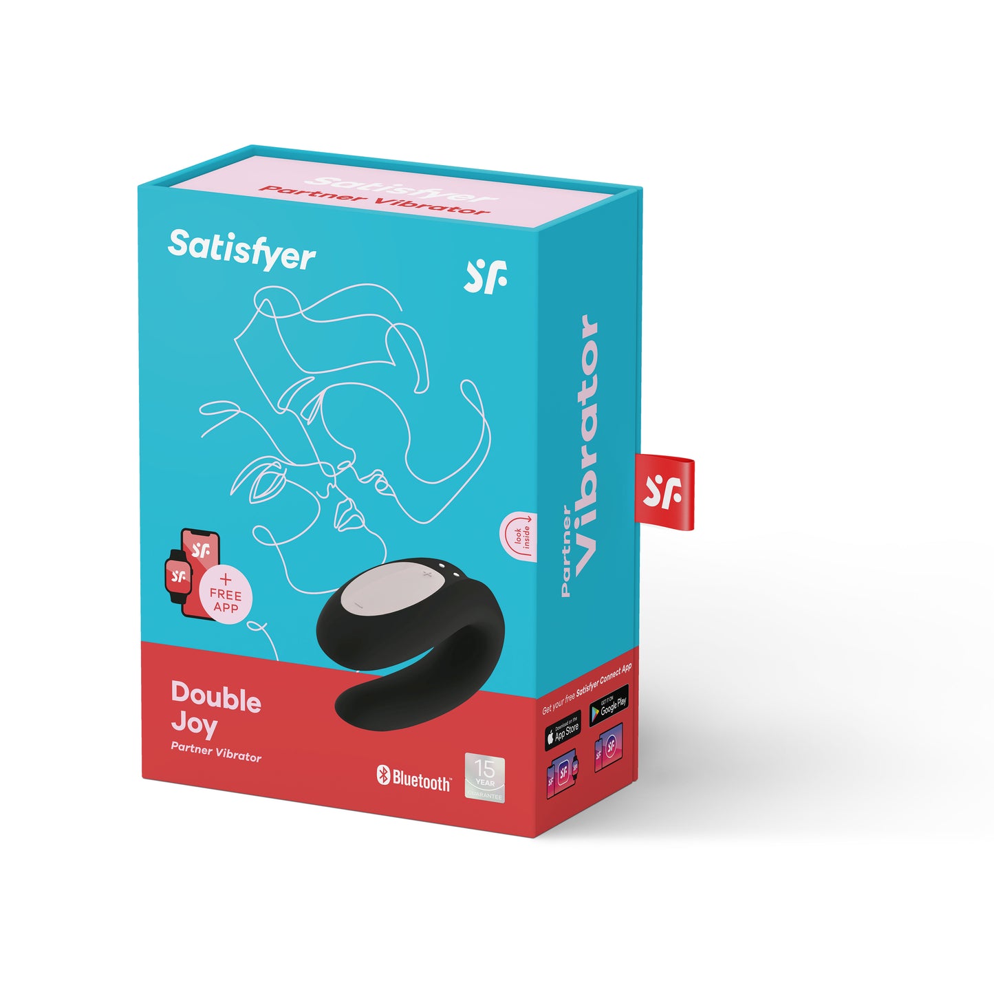 Satisfyer Double Joy Couple's Vibrator – Black – App Controlled