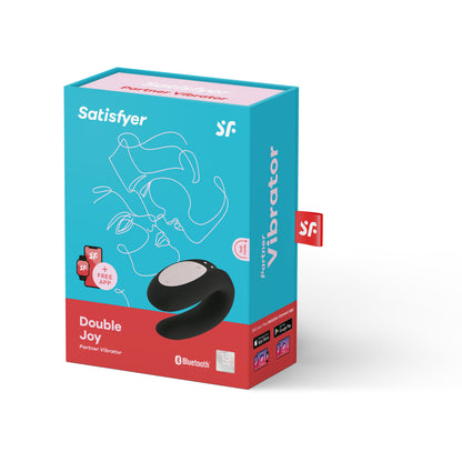 Satisfyer Double Joy Couple's Vibrator – Black – App Controlled