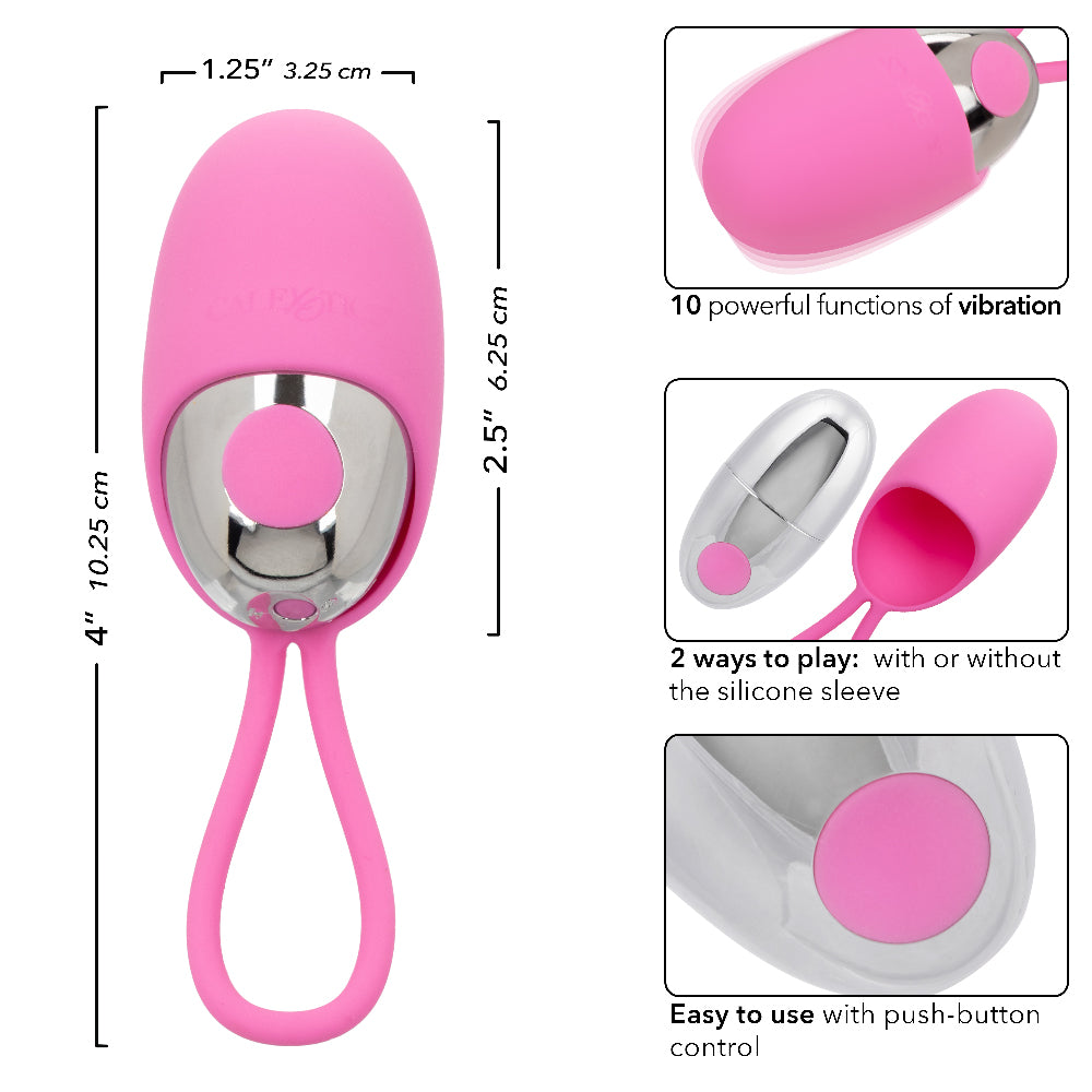 CalExotics Turbo Buzz Bullet Vibrator with Removable Silicone Sleeve – Pink
