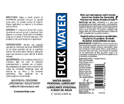Fuck Water Water-Based Lubricant - 2 Fl. Oz. - Glycerin-Free