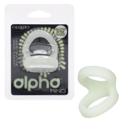 CalExotics Alpha Liquid Silicone Snug Tugger - Glow-in-the-Dark Scrotum Support Ring - Clear