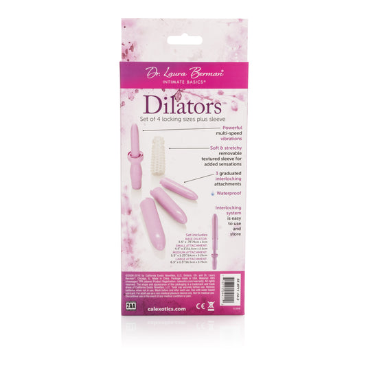 Dr. Laura Bernam Dilator Set - 4 Locking Sizes with Vibrating Massager - Purple