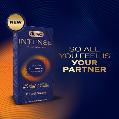 Durex Intense Nitrile Condoms 10 Pack – Ultra Thin, Latex Free