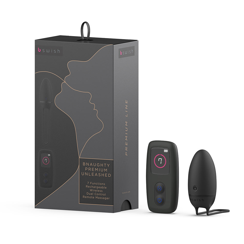 B Swish Bnaughty Premium Unleashed Vibrator – Black – Waterproof Wireless Remote Control