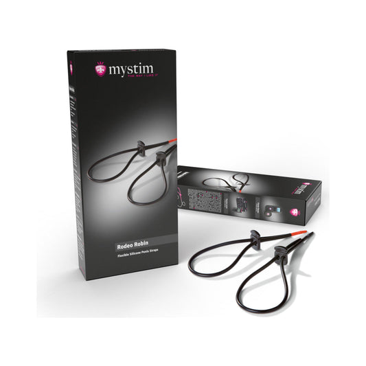 Mystim Rodeo Robin 2-Piece Strap Set – Adjustable Black Silicone Straps for Intense Stimulation
