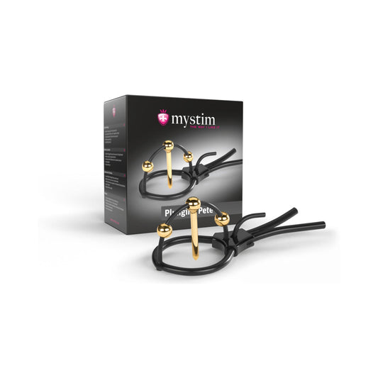 Mystim Plunging Pete Urethral Sound Strap with Adjustable Straps – Black