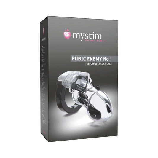 Mystim Pubic Enemy No 1 Electrosex Cock Cage – Clear