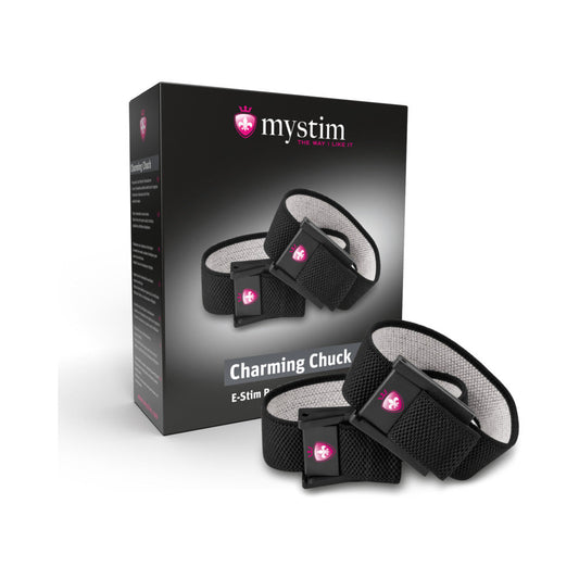 Mystim Charming Chuck 2-Piece Strap Set for Intense Stimulation – Black