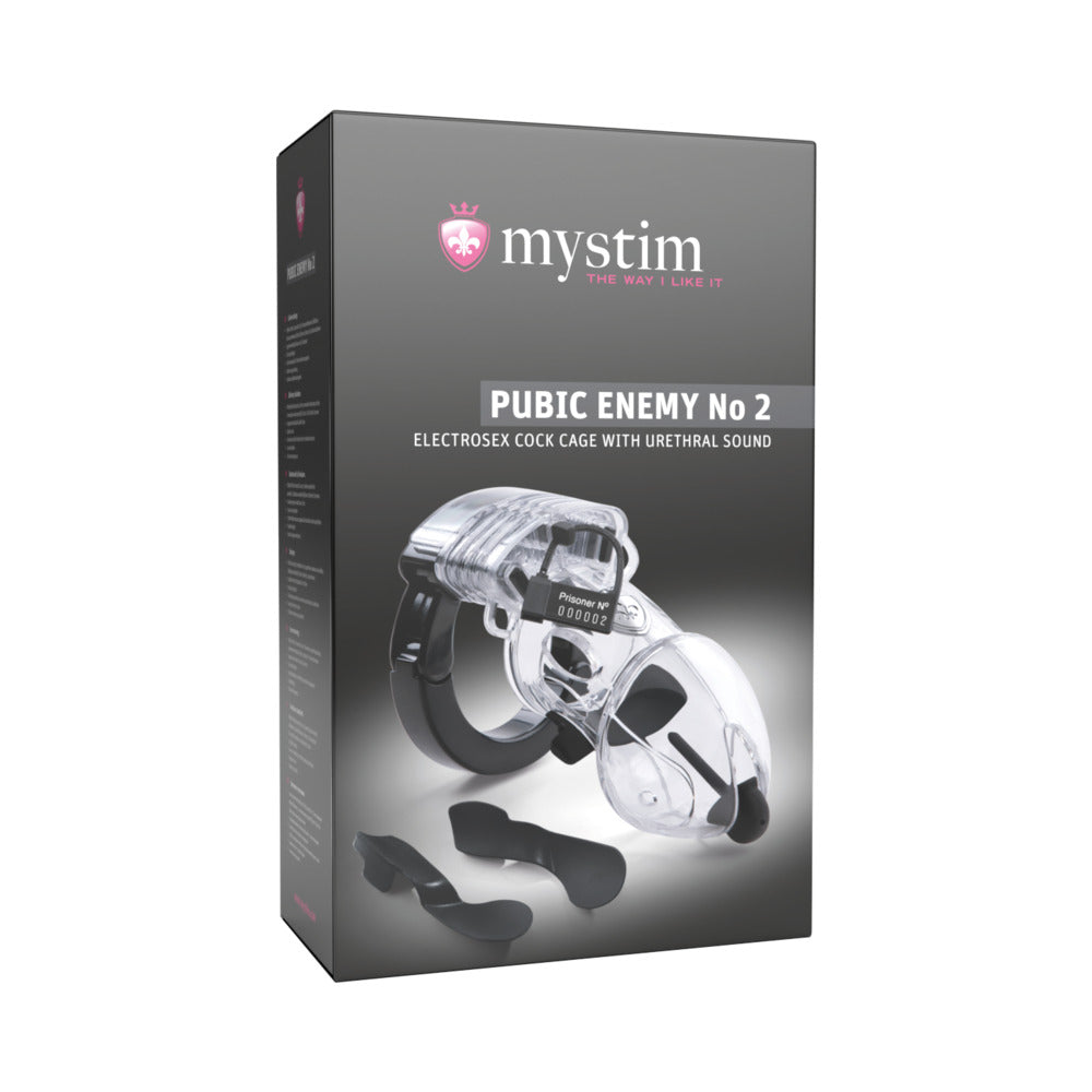 Mystim Pubic Enemy No 2 Electrosex Cock Cage – Clear