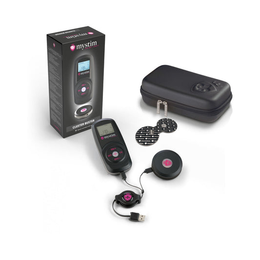 Mystim Cluster Buster Starter Kit – Black Electro-Stimulation Device
