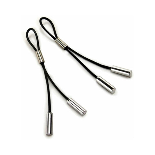 Crave Leather Nipple Tassels – Black/Silver – Genuine Cow Leather
