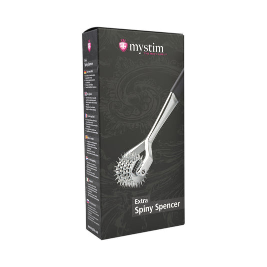Mystim Extra Spiny Spencer Pinwheel - Monopolar E-Stim Toy with 5 Steel Wheels - Silver