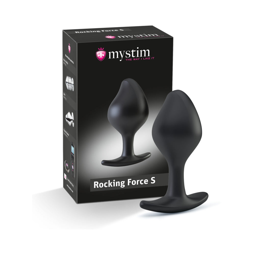 Mystim Rocking Force Anal Plug Small - Tapering Silicone Design - Black