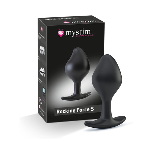 Mystim Rocking Force Anal Plug Small - Tapering Silicone Design - Black