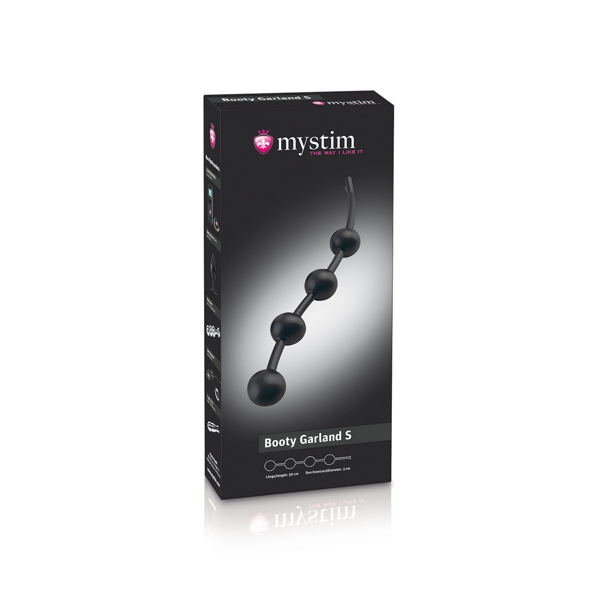 Mystim Booty Garland Small Anal Beads – Black Silicone Anal Chain