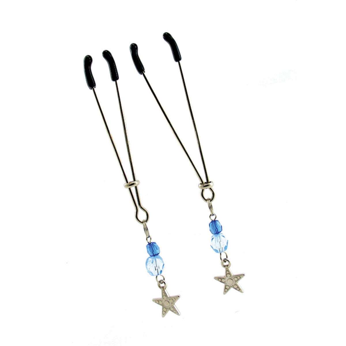 PHS International Sex Kitten Tweezer Clamps – Adjustable Metal Nipple Clamps – Blue