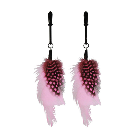 Sex Kitten Feather Clamps – Hot Pink Feather Nipple Clamps