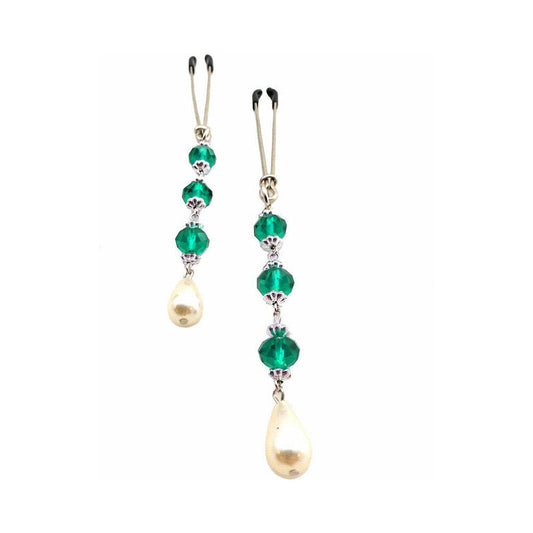 Bijoux de Nip Pearl Turquoise Beaded Nipple Clamps – Teal