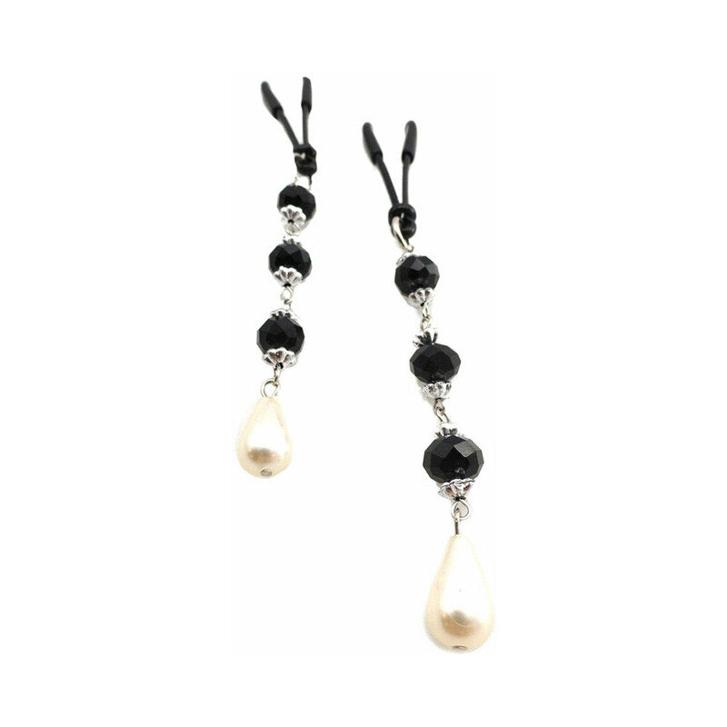 Bijoux de Nip Pearl Black Beaded Nipple Clamps – Black