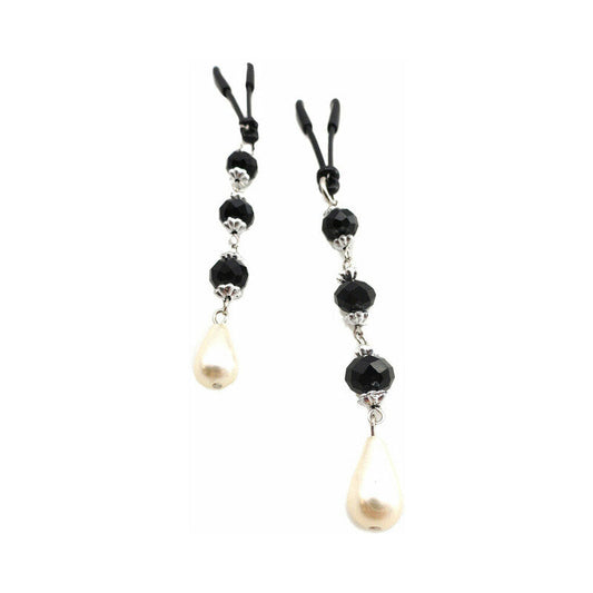 Bijoux de Nip Pearl Black Beaded Nipple Clamps – Black